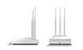 Wifi router front and side view isolated mockup