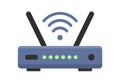 Wifi Router Icon. Internet service wireless router. Modem with wifi signal. Vector illustration Royalty Free Stock Photo