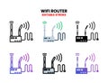 Wifi Router icon set with different style Royalty Free Stock Photo