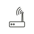 Wifi router icon vector. Line wireless symbol.