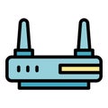 Wifi router interface icon color outline vector Royalty Free Stock Photo