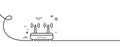 Wifi router line icon. Computer component sign. Internet symbol. Continuous line with curl. Vector Royalty Free Stock Photo
