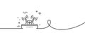 Wifi router line icon. Computer component sign. Internet symbol. Continuous line with curl. Vector Royalty Free Stock Photo