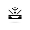 WiFi Router, Network Modem. Flat Vector Icon illustration