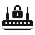 Wifi router password protection icon simple vector. Login mobile