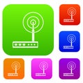 Wifi router set color collection Royalty Free Stock Photo