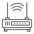 Wifi router thin line icon. Communication vector illustration isolated on white. Internet outline style design, designed