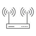 Wifi router thin line icon, electronic and network