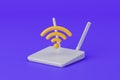 Wifi router with two antenna, internet signal and connection Royalty Free Stock Photo