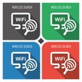 Wifi search flat vector icon on colorful background. simple PC web icons eps8.