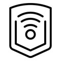 Wifi secured icon outline vector. Server system