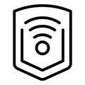 Wifi secured icon outline vector. Server system