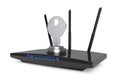 Wifi Security Concept. 3d Modern WiFi Router