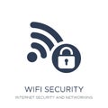 Wifi security icon. Trendy flat vector Wifi security icon on white background from Internet Security and Networking collection Royalty Free Stock Photo