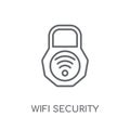 Wifi security linear icon. Modern outline Wifi security logo con