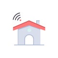 Wifi, Service, Signal, House Flat Color Icon. Vector icon banner Template