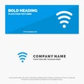 Wifi, Services, Signal SOlid Icon Website Banner and Business Logo Template Royalty Free Stock Photo