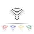 wifi sign multi color style icon. Simple thin line, outline vector of web icons for ui and ux, website or mobile application Royalty Free Stock Photo