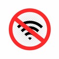 Wifi signal forbidden symbol icon