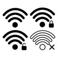 Wifi Signal Icon Free, Locked Wireless Connection Royalty Free Stock Photo