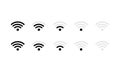 Wifi signal icon set in black. Internet. Vector EPS 10. Isolated on white background Royalty Free Stock Photo