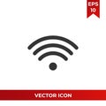 Wifi signal icon, wireless symbol. Internet pictogram, flat vector sign isolated on white background. Simple vector Royalty Free Stock Photo