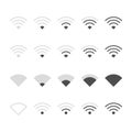 WiFi signal indicator icon set. Royalty Free Stock Photo