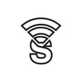Wifi signal letter S icon