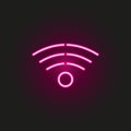 wifi signal neon style icon. Simple thin line, outline vector of web icons for ui and ux, website or mobile application Royalty Free Stock Photo