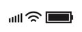 Wifi signal strength, battery charge level. Vector