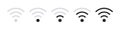 Wifi signal strength. Set of wi-fi icons. Vector Royalty Free Stock Photo