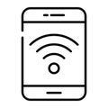 Wifi signals sign inside the mobile concept of mobile wifi