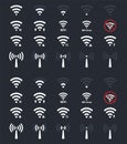 Wifi signs and icons, wireless signal