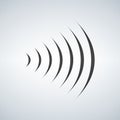 wifi sound signal connection, sound radio wave logo symbol. illustration on modern background.