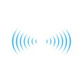 wifi sound signal connection in two dirrections, sound radio wave logo symbol. vector illustration isolated on whitebackground