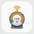 WiFi Speed Test Gauge Showing 140 Mbps Performance Royalty Free Stock Photo