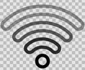 Wifi symbol icon - black outlined rounded transparent, isolated - vector