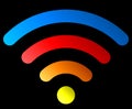 Wifi symbol icon - colorful simple rounded gradient, isolated - vector