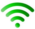 Wifi symbol icon - green simple rounded gradient, isolated - vector Royalty Free Stock Photo