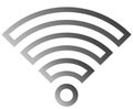 Wifi symbol icon - medium gray outlined gradient, isolated - vector