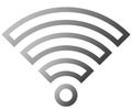Wifi symbol icon - medium gray outlined gradient, isolated - vector