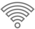 Wifi symbol icon - medium gray outlined, isolated - vector