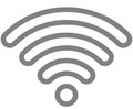 Wifi symbol icon - medium gray outlined rounded, isolated - vector