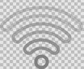 Wifi symbol icon - medium gray outlined rounded transparent, isolated - vector