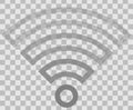 Wifi symbol icon - medium gray outlined transparent, isolated - vector