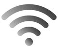 Wifi symbol icon - medium gray simple rounded gradient, isolated - vector