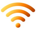 Wifi symbol icon - orange simple rounded gradient, isolated - vector Royalty Free Stock Photo
