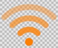 Wifi symbol icon - orange simple rounded transparent, isolated - vector Royalty Free Stock Photo