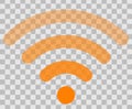 Wifi symbol icon - orange simple rounded transparent, isolated - vector