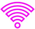 Wifi symbol icon - purple outlined, isolated - vector